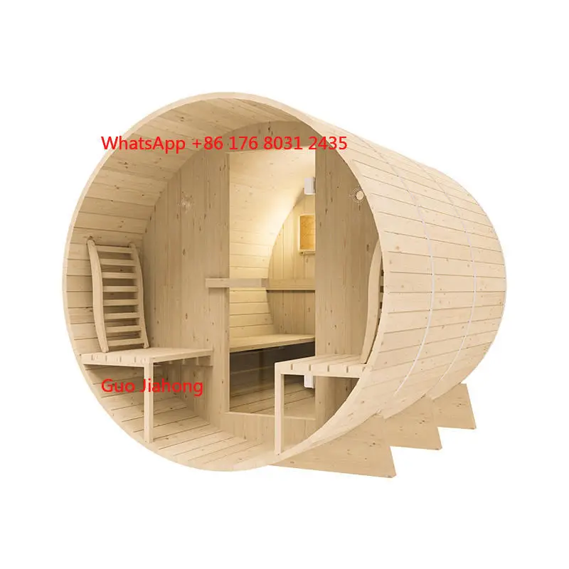 

OEM LARGE SIZE Factory Supply Wooden Sauna Room Outdoor Wooden Barrel Sauna