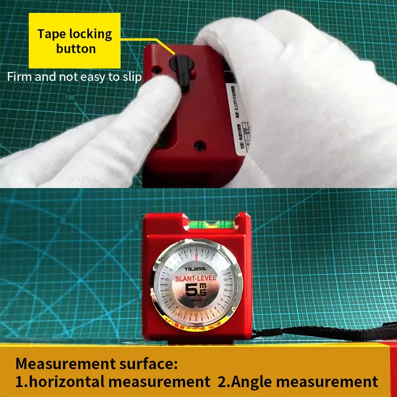 Tajima Leveler Angle meter Multifunctional steel tape measure 5.5 m with level