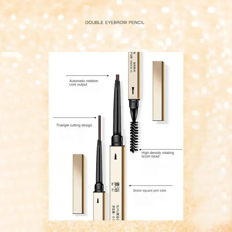 Waterproof And Sweat-proof Eyebrow Pencil No Makeup Precise Two-in-one Eyebrow Pencil Facial Makeup Lasting Smooth