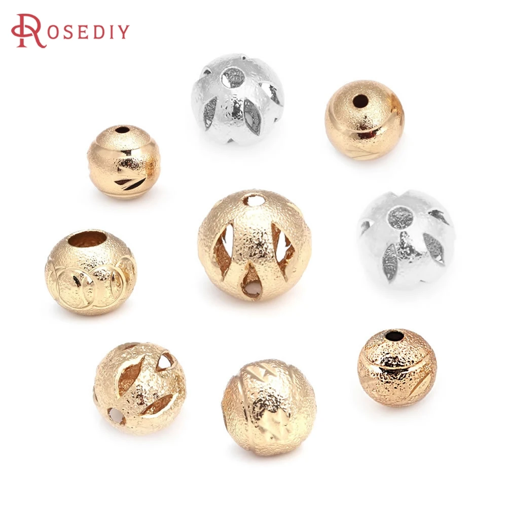5MM 6MM 8MM 10MM 18K Gold Color Brass Matte Spacer Beads Bracelet Beads High Quality Jewelry Diy Accessories Making Materials