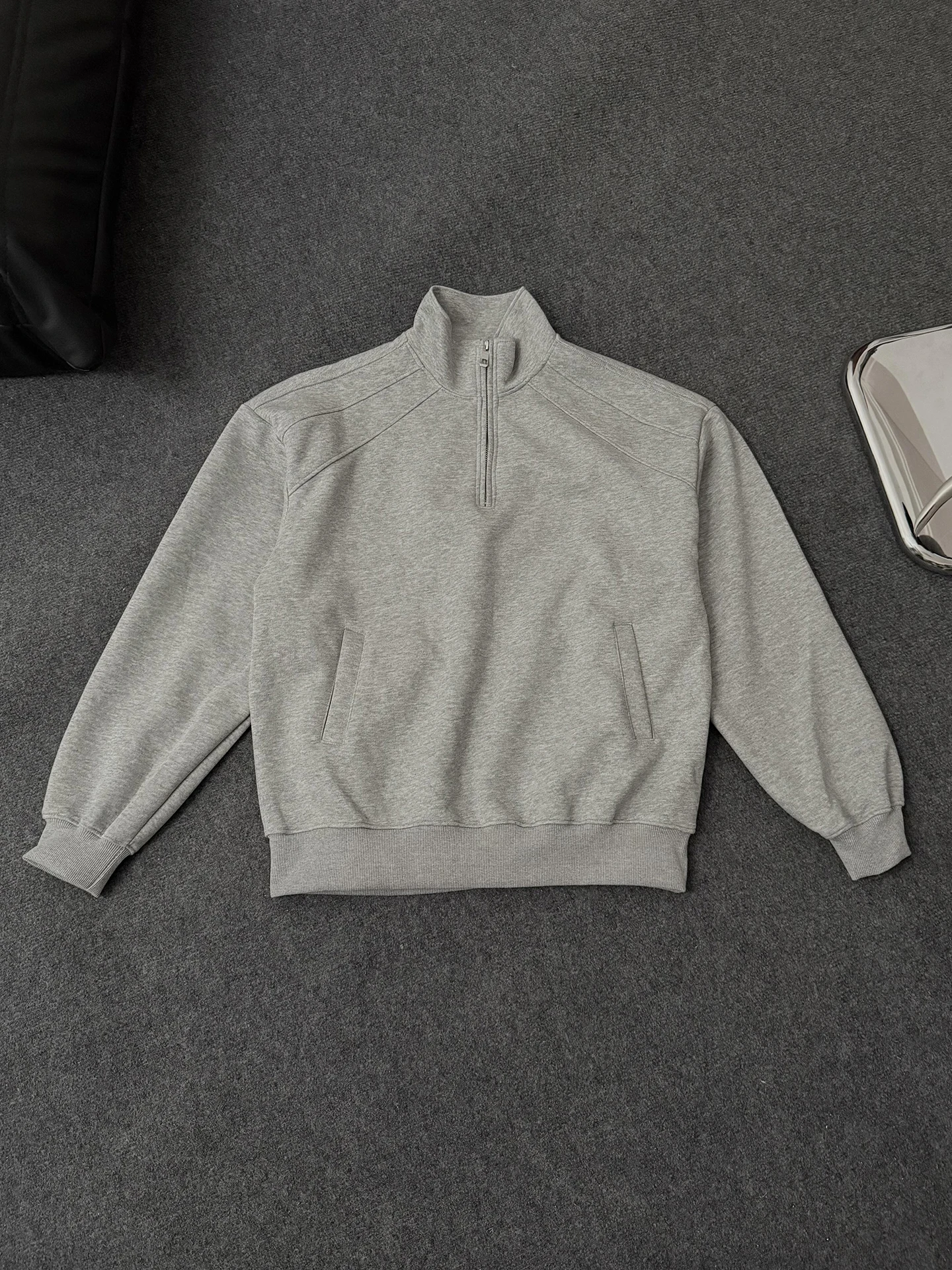 

Light ey Stand Collar Men's Hoodie f Zipper Patchwork Jaet American Sle High Street Cleanfit Structure Autumn Wear