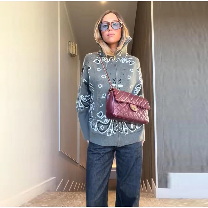 Knitted Jacquard Female Cardigan Sweater Zipper Loose Lapel Pocket Fashion Lady Sweaters 2026 Spring Street Long Sleeve Coat Top 15 Se2d3d8c68af24913aac0c7734b8632bd5