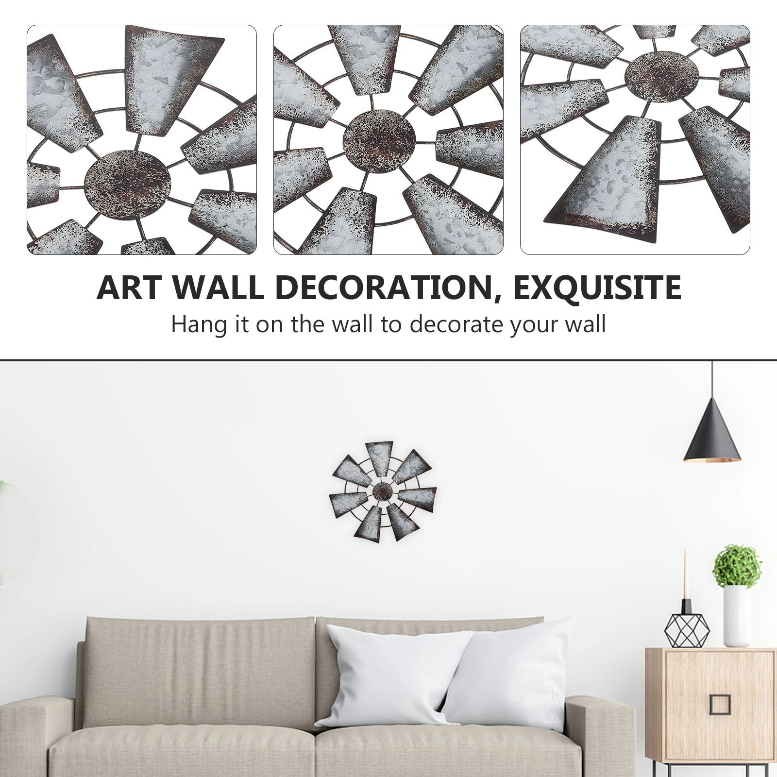 

Decorative Iron Crafts Home nament Pinwheels Iron Wall Crafts Decorations Windmill Pendants Modern Style Windmill Pendant