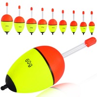 Sougayilang 5Pcs EVA Luminous Fishing Float Light Stick Foam Plastic Sea Rock Fishing Striking Floats for 5-80g Lure Weight