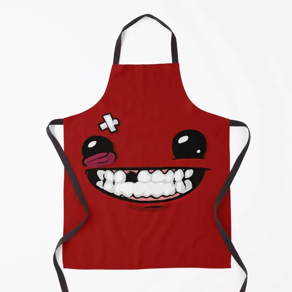 SUPER MEAT BOY Apron kitchen clothes for men For Kitchen home women Christmas gift Apron