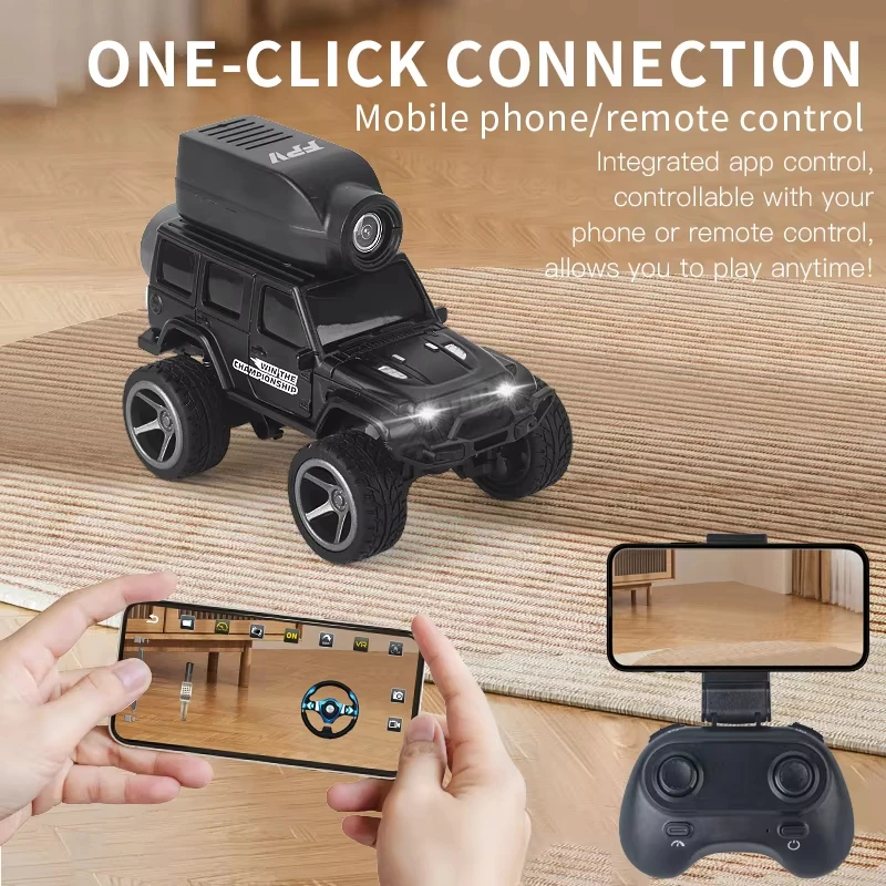 1:64 Mini RC Car 2.4G FPV HD Camera Drift Remote Control WiFi APP High-Speed Racing Stunt Cars Toy Gift for Kids Adults
