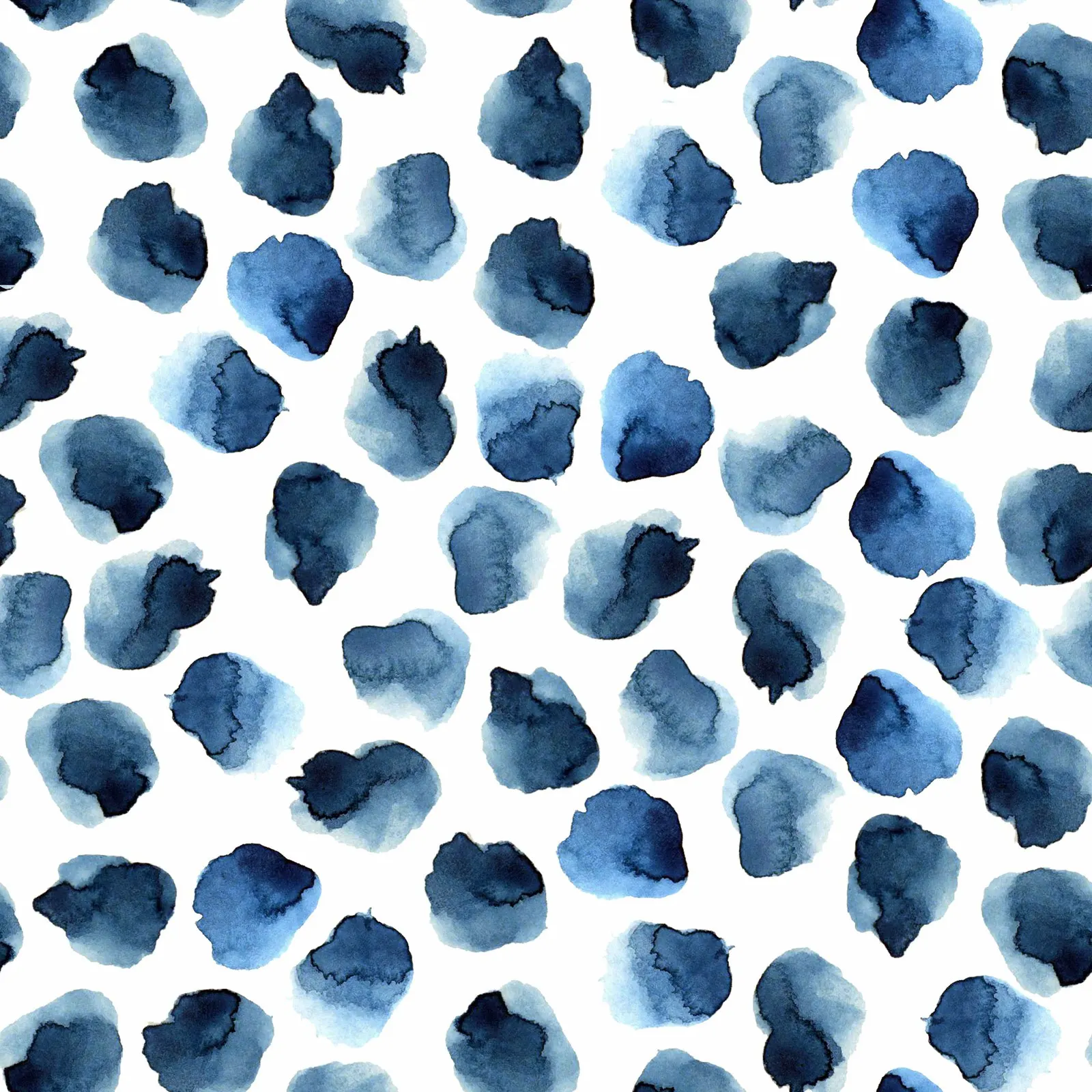 Watercolor Blue Dots Wallpaper ,hand Painted Non-Woven  Wall Paper ,Peel and Stick  Wall Papers  Roll ,Removable Wall Papers