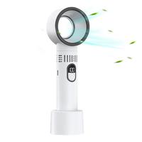 Bladeless Handheld Fans 1200mAh USB Quiet Fan Portable Mini Fan With LED Display 5 Speeds For Beach Camping