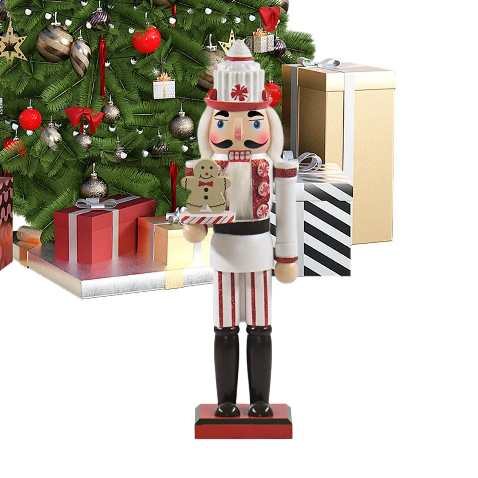 ナッツクラッカー-クリスマスデコレーション-14インチ-木製フィギュア-クリスマスナッツクラッカー兵士-家庭用暖炉棚-誕生日パーティー用