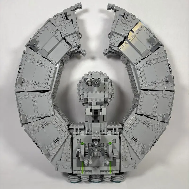 MOC 블록 우주 전쟁 시리즈 회색 우주선 창의적 브릭 모델 교육용 장난감 생일 성인 선물 MOC-236662 1469PCS