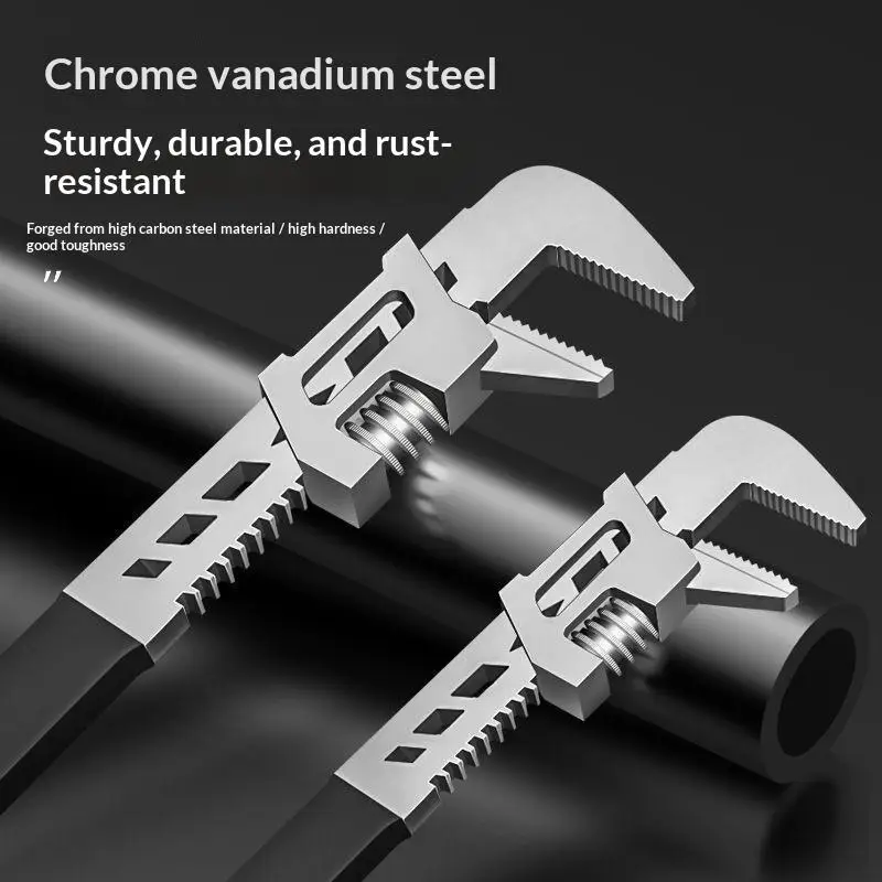 1pc F-type Right Angle Wrench Adjustable Spanner Pipe Wrenches Wide Jaw Opening Wrench F Type Wrench Movable