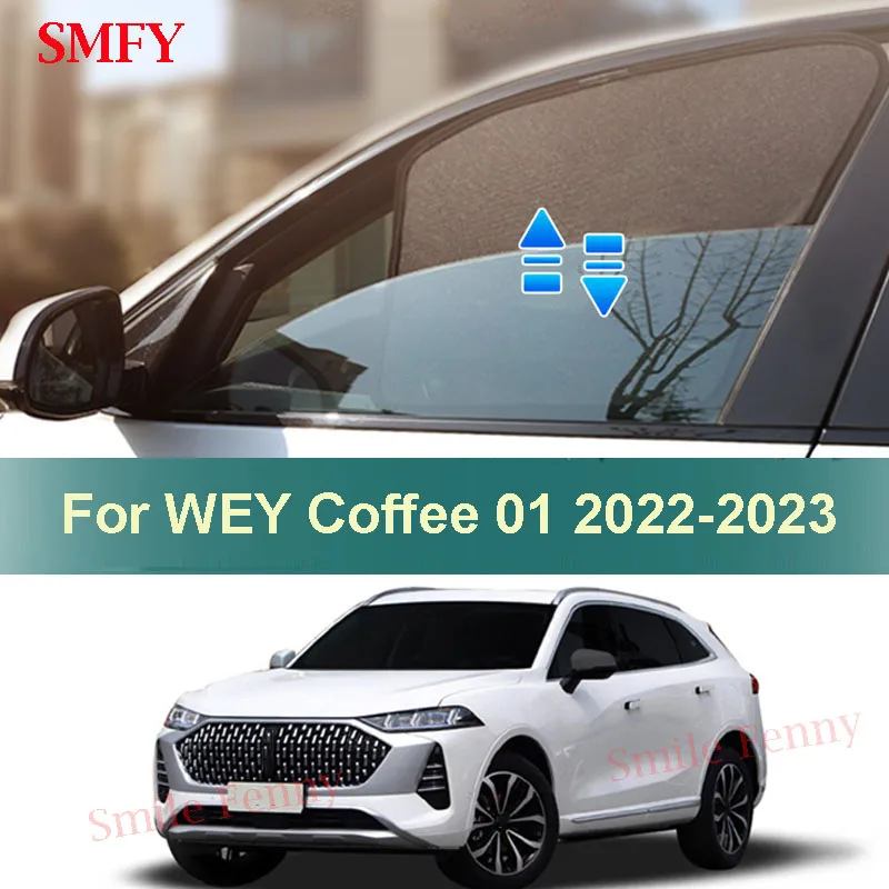 For GWM WEY Coffee 01 2022 2023 PHEV Car Sunshade Customized Sun Shade Side Window Mesh Curtains Heat insulation Sun Visor