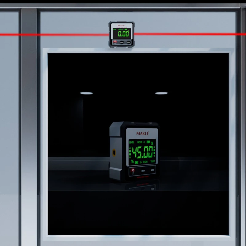 الليزر الرقمي المنقلة الميل مستوى الليزر حاكم USB قابلة للشحن الميل قاعدة مغناطيسية مقياس الزوايا المغناطيس زاوية مكتشف