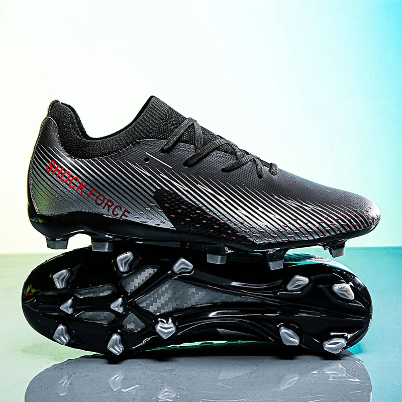 Men's Low Top Soccer Shoes AG Long Spikes Adult Football Shoes Lightweight Professional Athletic Training