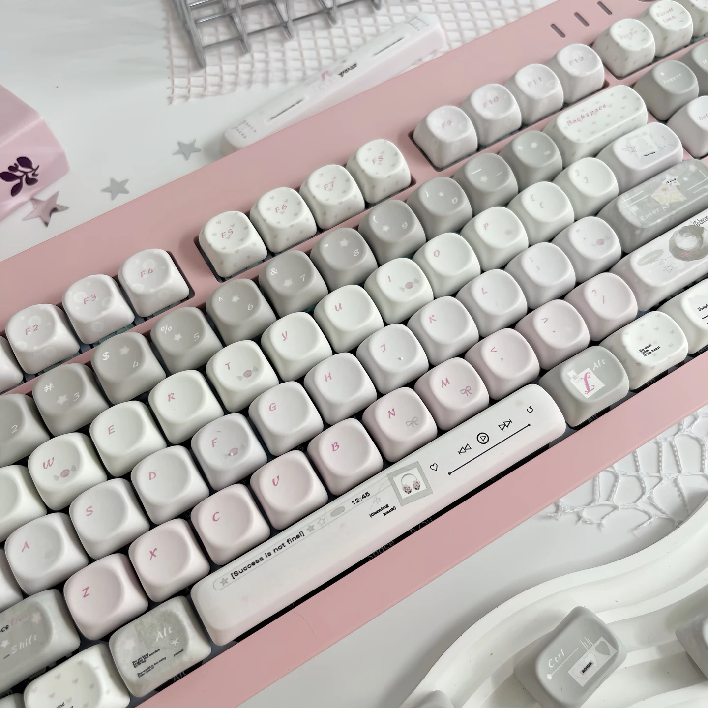 Kawaii Sweet French Dream MOA Profile Keycap 130 Keys PBT Dye-Sublimation Custom Cute Keycaps for MX Switch Mechanical Keyboard
