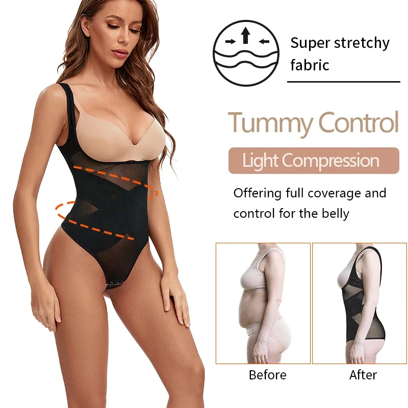 Womens Full Shapewear X-shaped Stomach Girdles Bodysuits Thong Tummy Control Butt Lifter Body Shaper Waist Trainer Corsets