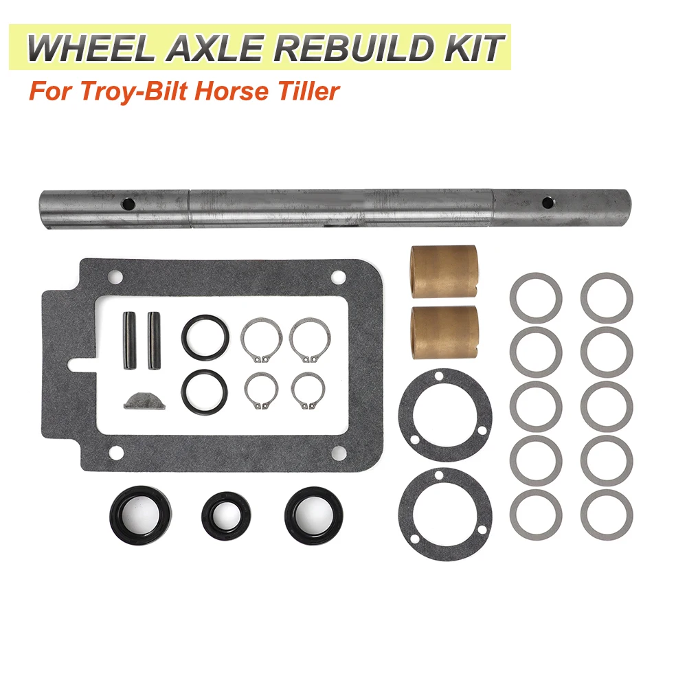 Wheel Axle Rebuild Kit Key Shaft Seals Gaskets Bushings Shims Specialized For Troy-Bilt Horse Tiller Modification