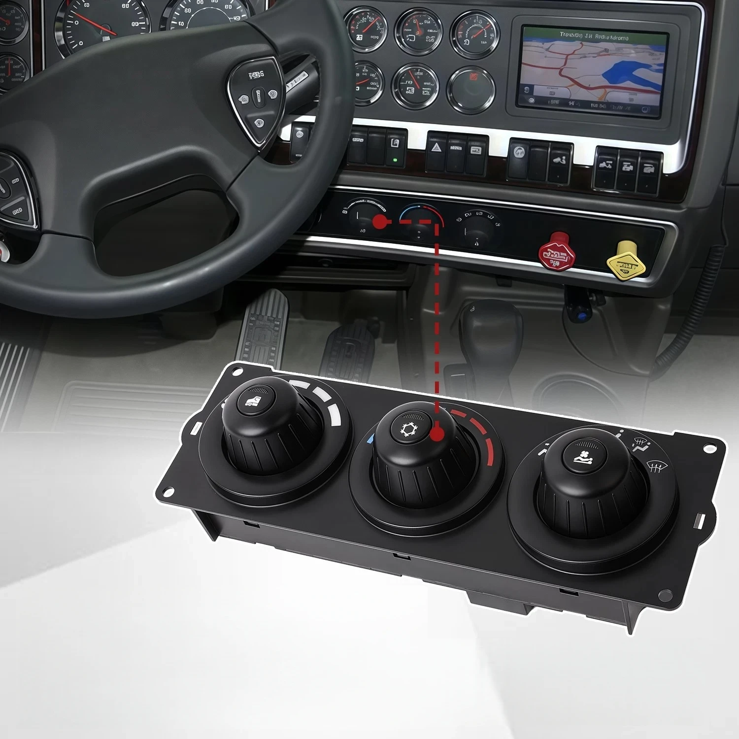 

POVTOR F21-1013-11-000 Air Conditioning Panel A/C Heater Climate Control Module Panel Switch for 2006-2023 Kenworth Paccar