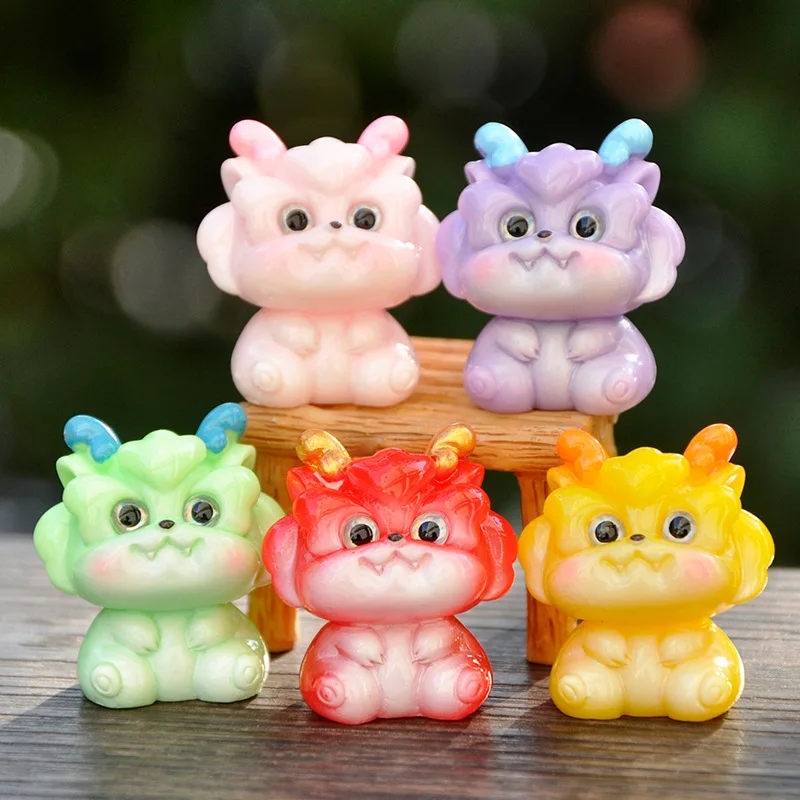 

5 Set Ornament miniature items Decoration Little Dragon Baby Resin Craft Creative Festival Commemorative Gifts Customized