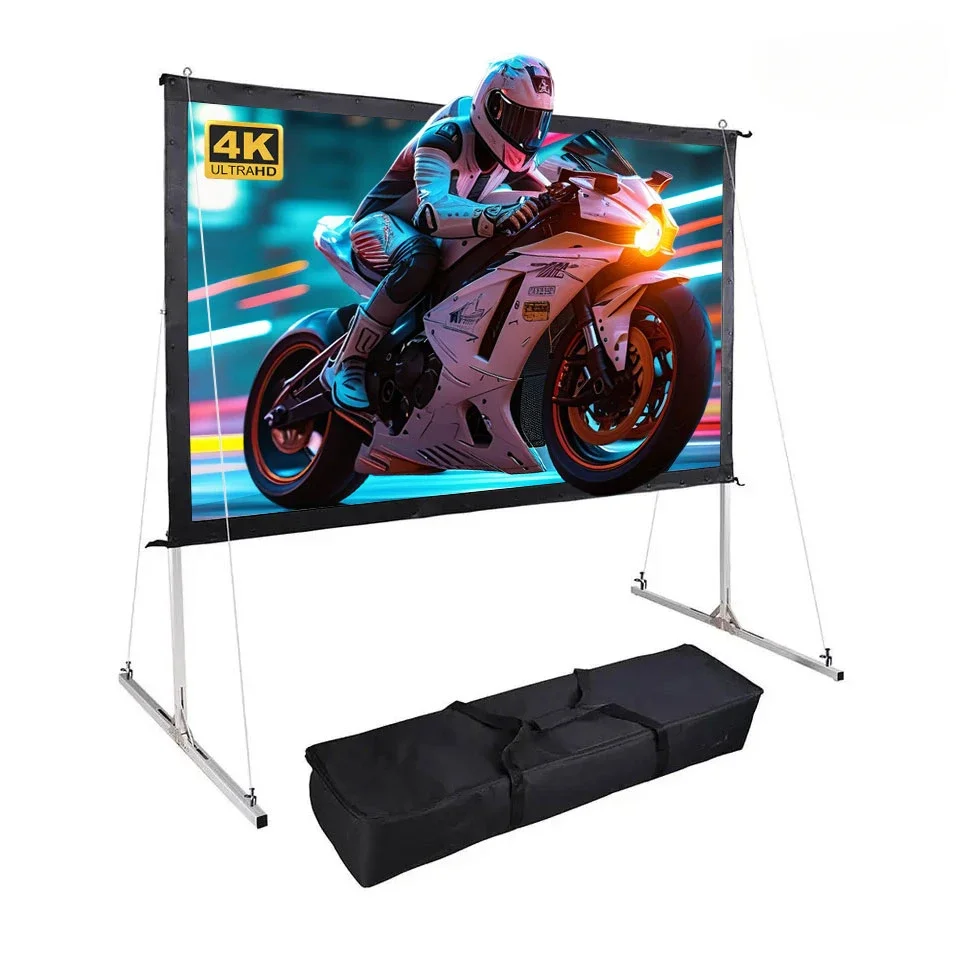 Easy Move Projector Screen Portable Adjustable Outdoor Indoor Projection Screen with Flight Case