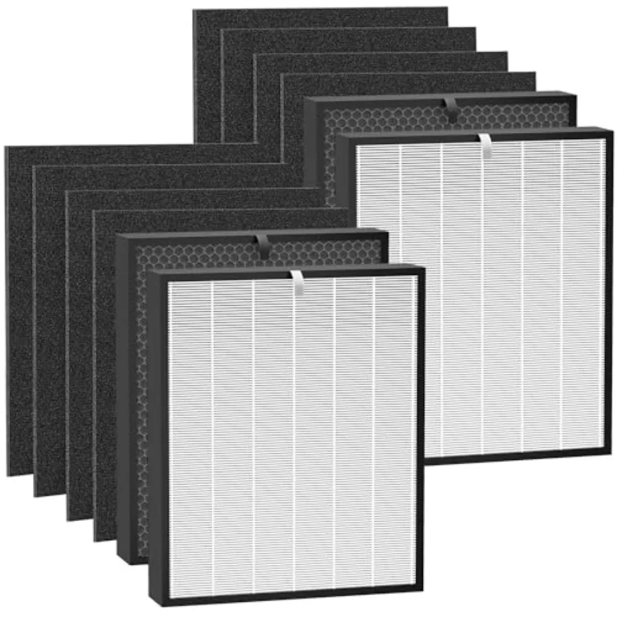 

12 Pack Replacement Filter Compatible with A-D3000 Air Puri-fier Includes 2 High Performance Filters + 2 Carbon Replacement Fil