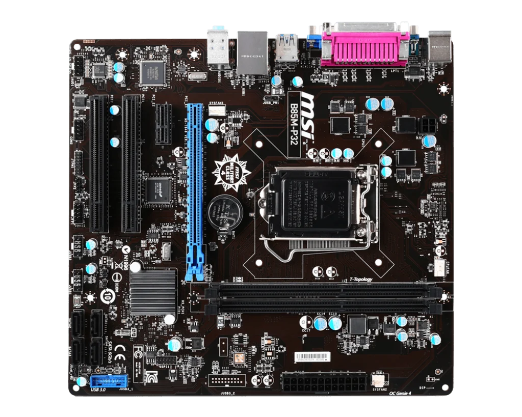 

Материнская плата MSI B85M-P32 Intel B85 LGA 1150 DDR3 32 ГБ Micro ATX с поддержкой i7-4790K 4690S 4590 4170 4150 4770 4130 процессор