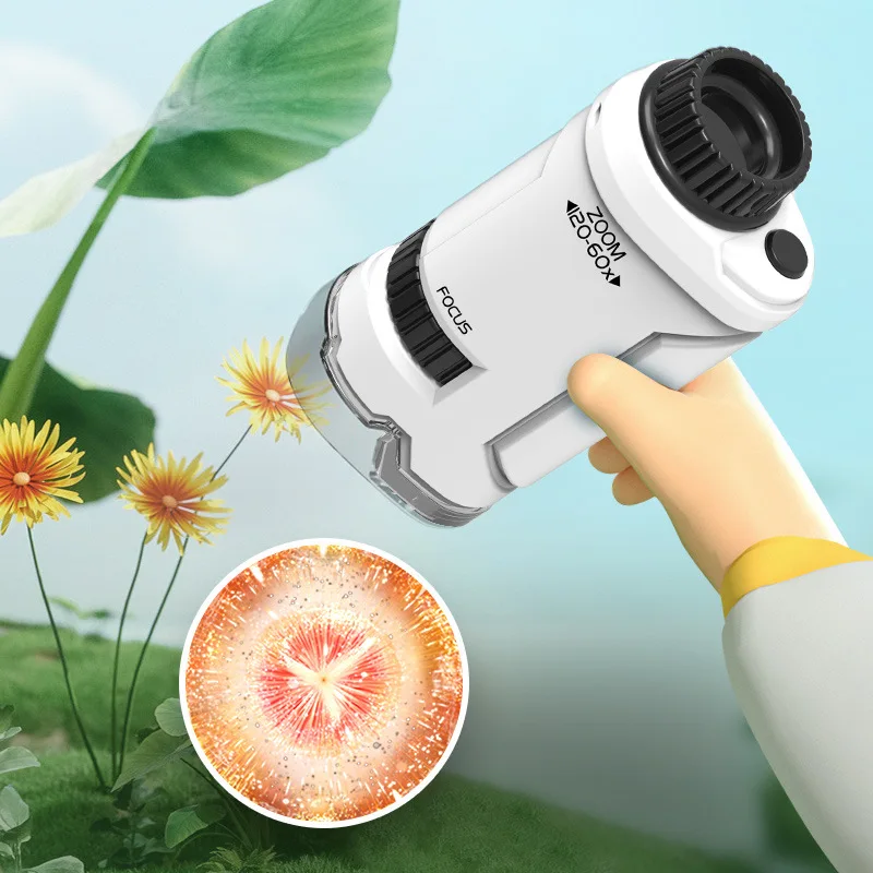 Children's handheld microscope convenient small electron microscope slide specimen for kindergarten use
