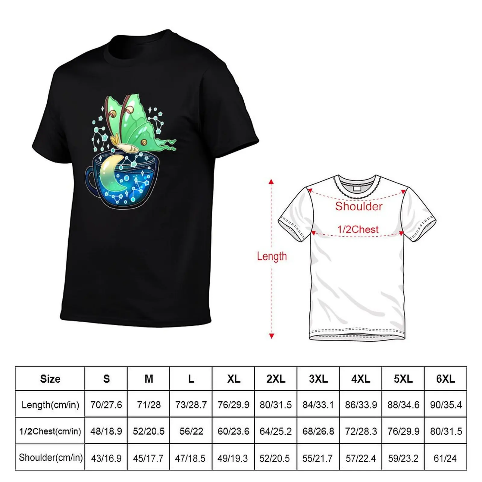 Celestial Luna Moth Teacup T-Shirt Performance Workout Short Sleeve Tee