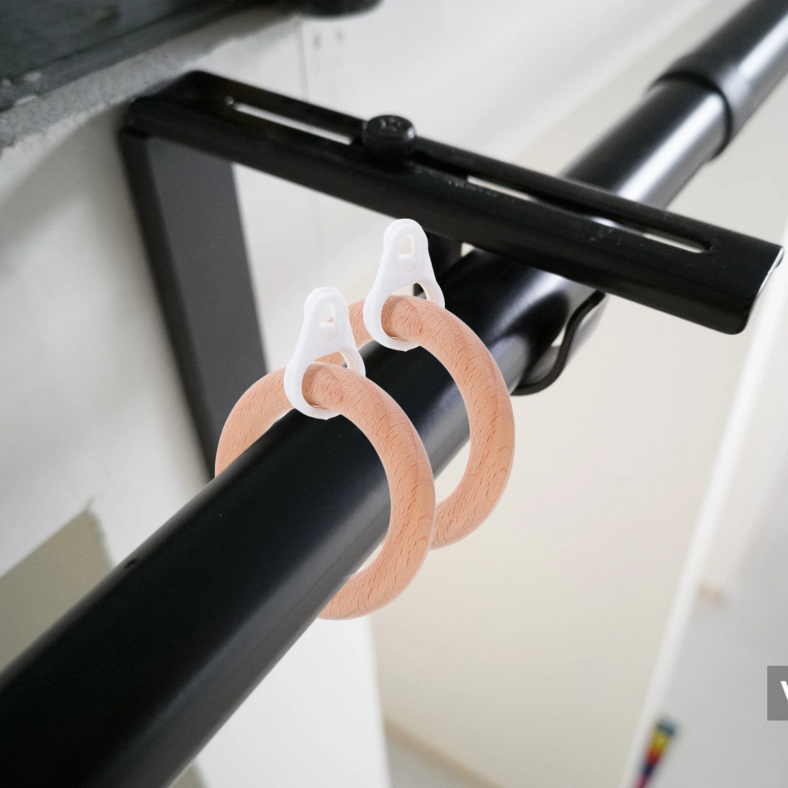 

6Pcs Wooden Hanging Curtain Rings Circular Drapery Shower Curtain Rod Accessories Farmhouse Roman Ring Set Wood Roman Rod Rings