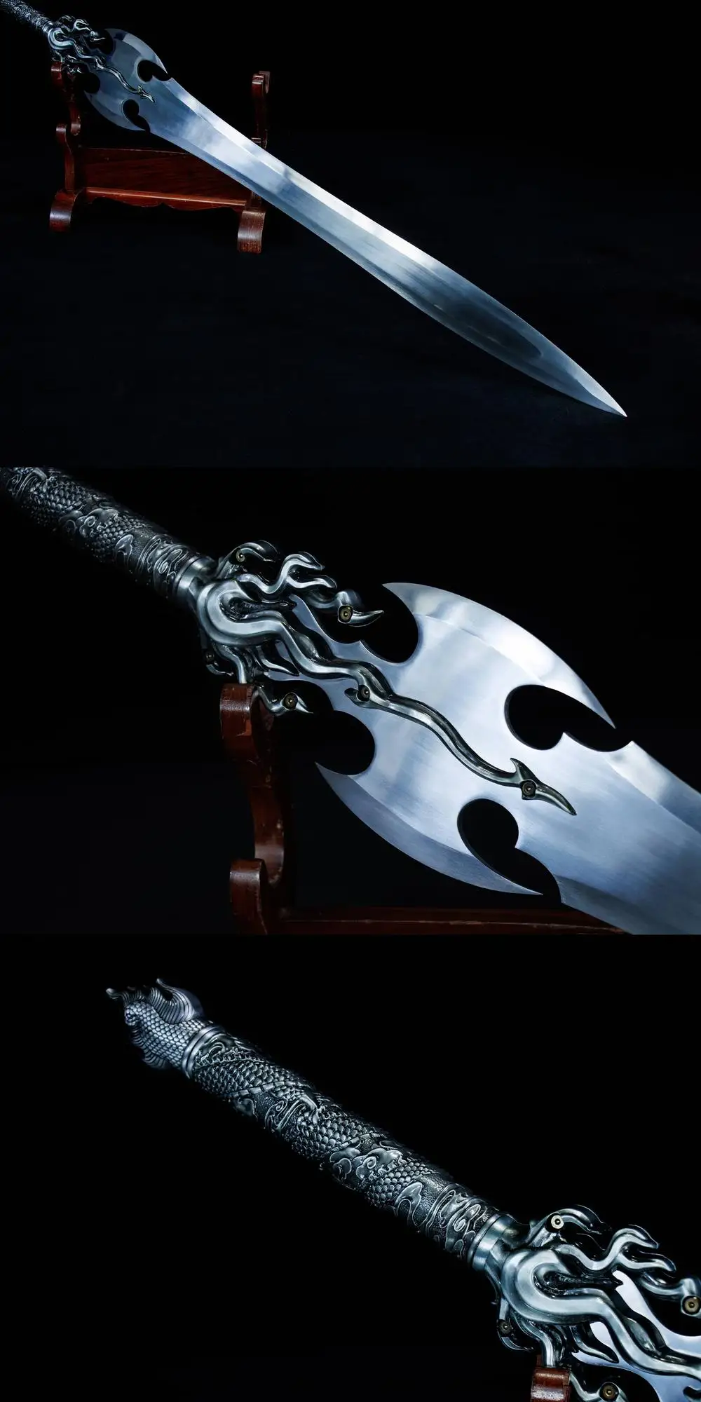 European Templar Knight Sword Steel Blade for Combat Preparation Aluminum Handle  Ninja Martial Arts Katana 132cm103cm Not Sharp