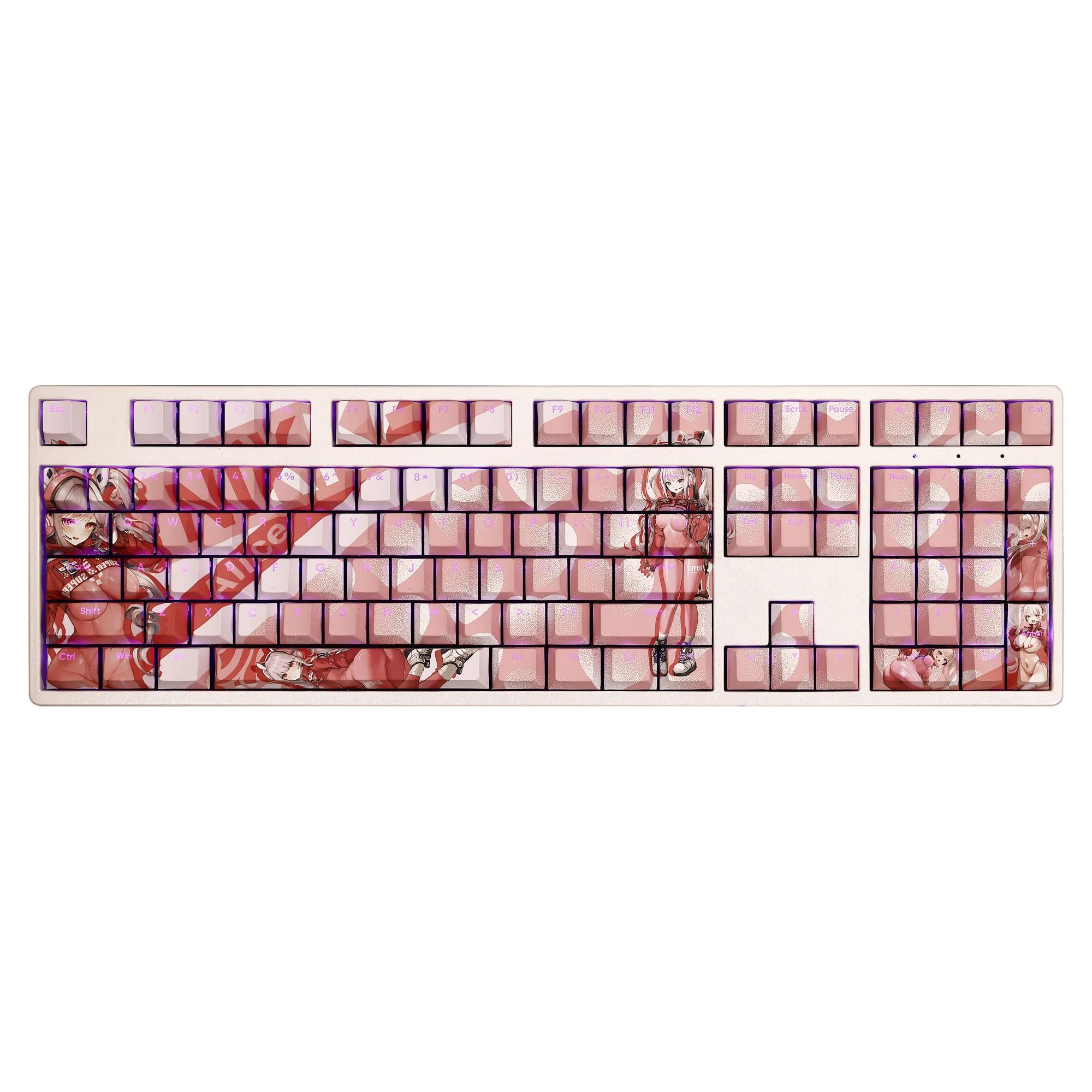 108 Keys/Set Nikke Goddess of Victory Alice Cute Sexy Girl PBT Keycaps Cherry Height MX Switch Mechanical Keyboard Game Custom