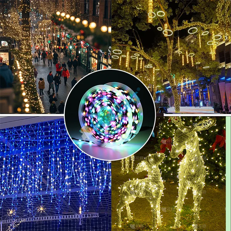3Pin DC5V/12V 1000ct-5000ct Pixels 1.5cm or 2.5cmcm Pitch WS2811 LED Seed Pixel String Light RGB IC Addressable Full Color IP68