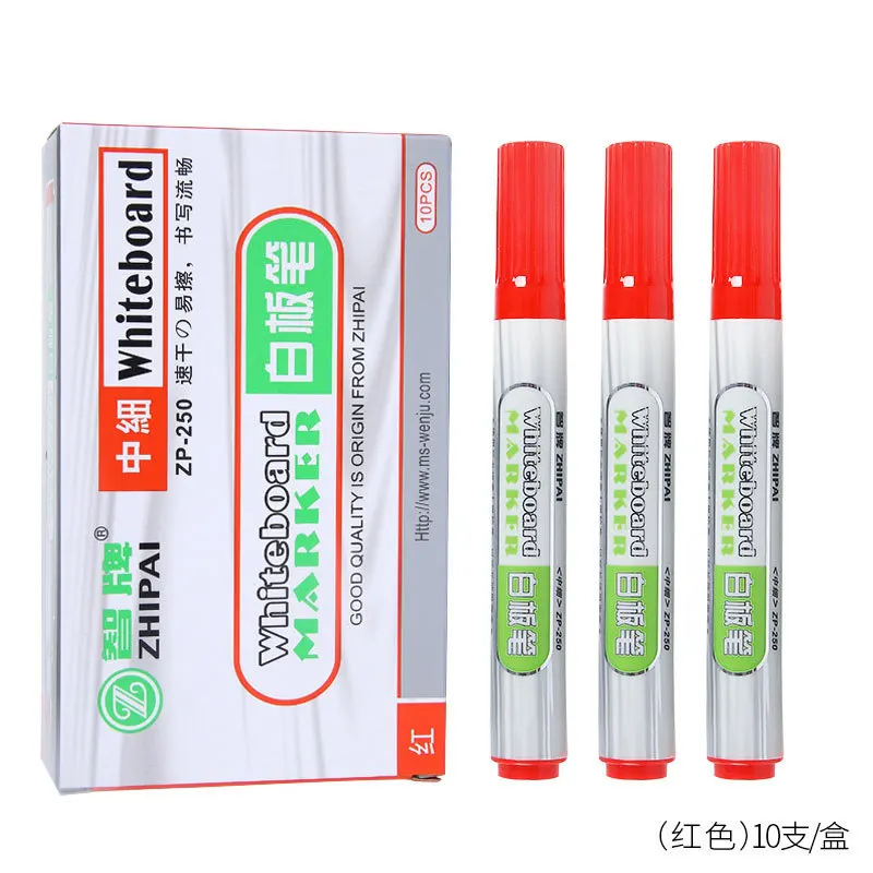 10pcs Whiteboard Marker Set,2.0mm Nib,Black Blue Red High-Volume Ink,Office Teaching Pen,Clear Handwriting & Easy Erasure