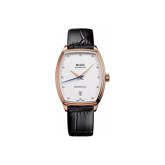 MIDO Automatic Mechanical Movement 30m Waterproof Women's Watch 30.5*35mm White Dial Leather Strap M041.307.36.016.00