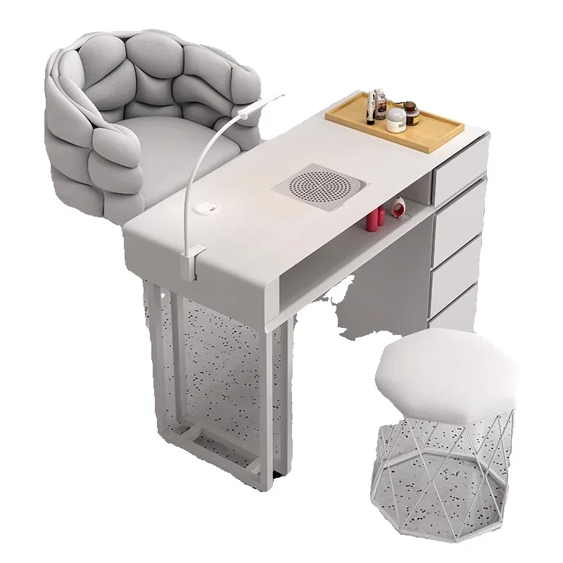 عرض ضوء مسمار مكتب تخزين اليد الأبيض المهنية مسمار مكتب جامع Tavolo Unghie الإبداعية Tavolo مانيكير أثاث فريد من نوعه