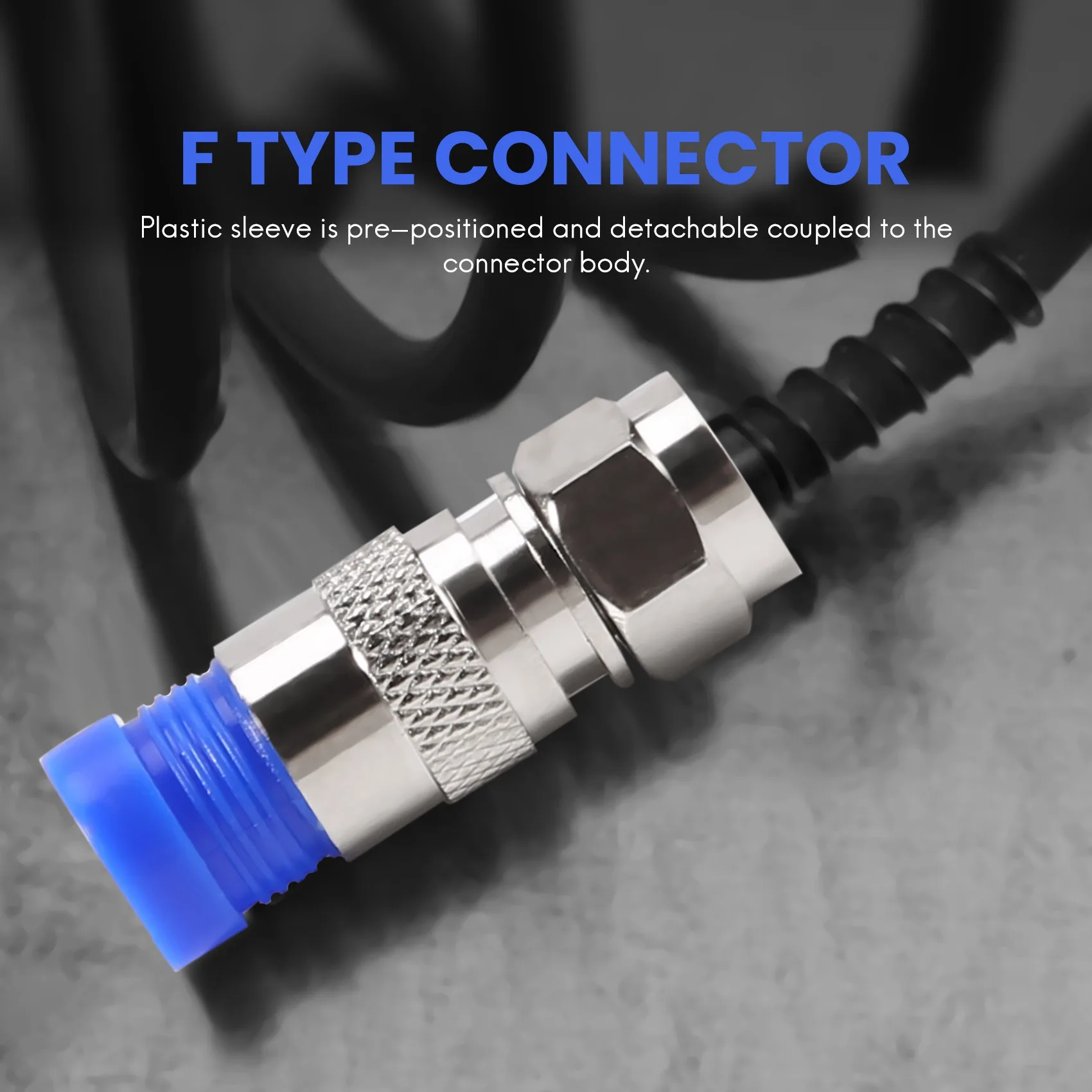 50 шт., соединители для коаксиального кабеля RG6