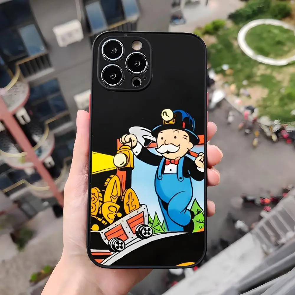 Trend Cartoon Dollar Alec Monopoly Phone Case For IPhone 15 14 13 11 12 Pro Max Mini Xs X Xr 7 8 Plus Se Cover