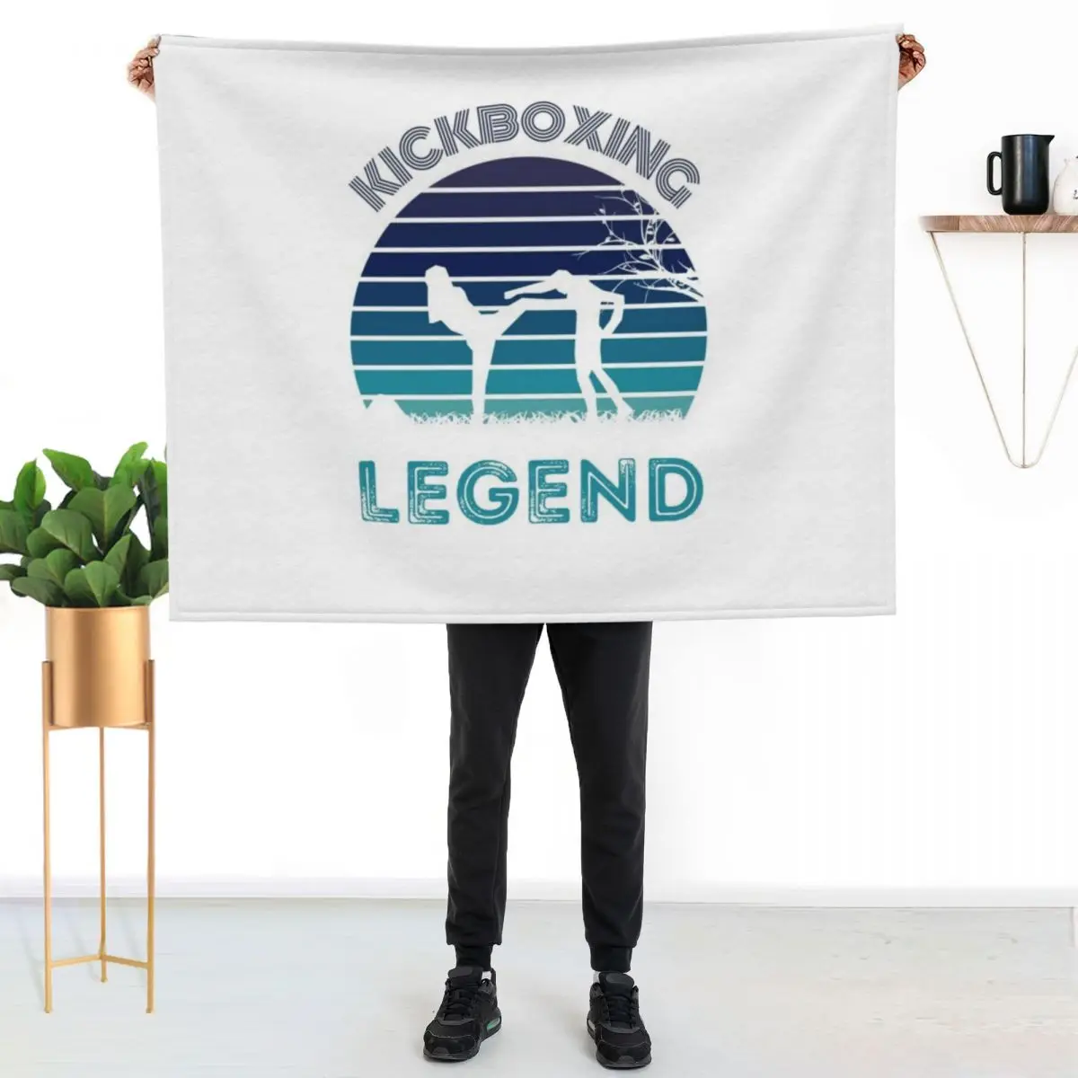 

Kickboxing Legend Retro Style Throw Blanket Summer Cool Breathable Blanket for Sleeping