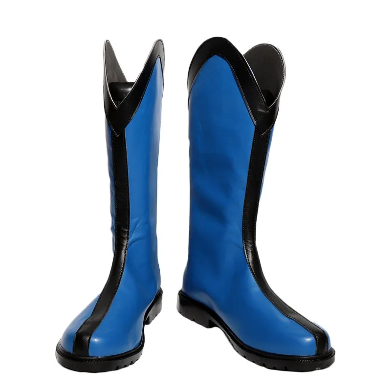 X MAN ウルヴァリンコスプレ衣装靴カーニバルハロウィンブーツブルー手作りフェイクレザーブーツ