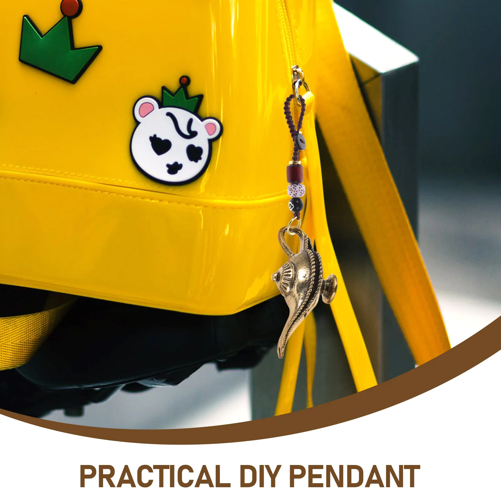 5 قطع النحاس مصباح قلادة المفاتيح الصغيرة كيرينغ سحر النحاس الاكسسوارات خمر #4