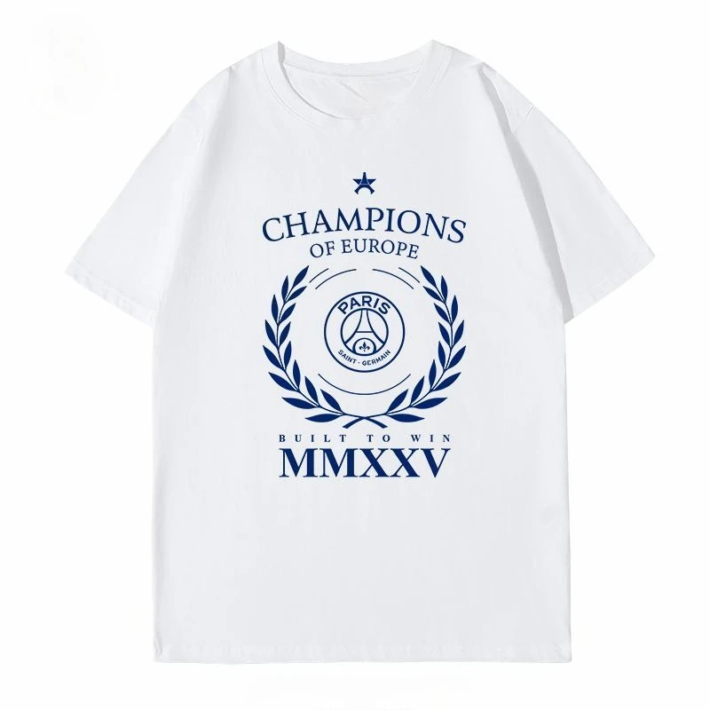 

Champions League Memorial Shirt Paris Saint-Germain Grand Paris Short Sleeve Summer Print T-Shirt Comfortable Sports Top
