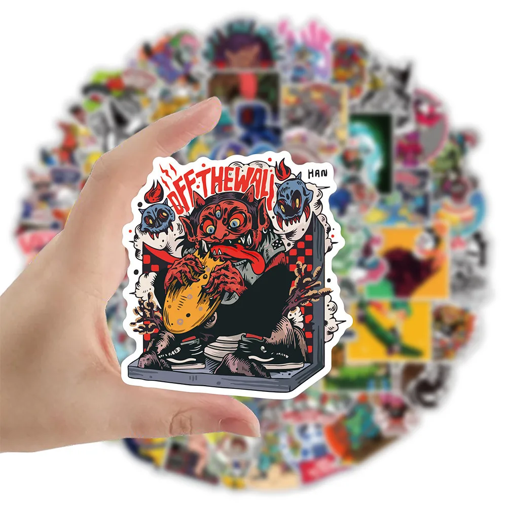 50/100 قطعة من ملصقات جرافيتي مقاومة للماء من العلامة التجارية للأزياء - شارات للخوذة والدراجات وحساب اليد (متجر عوالم الرسوم المتحركة)