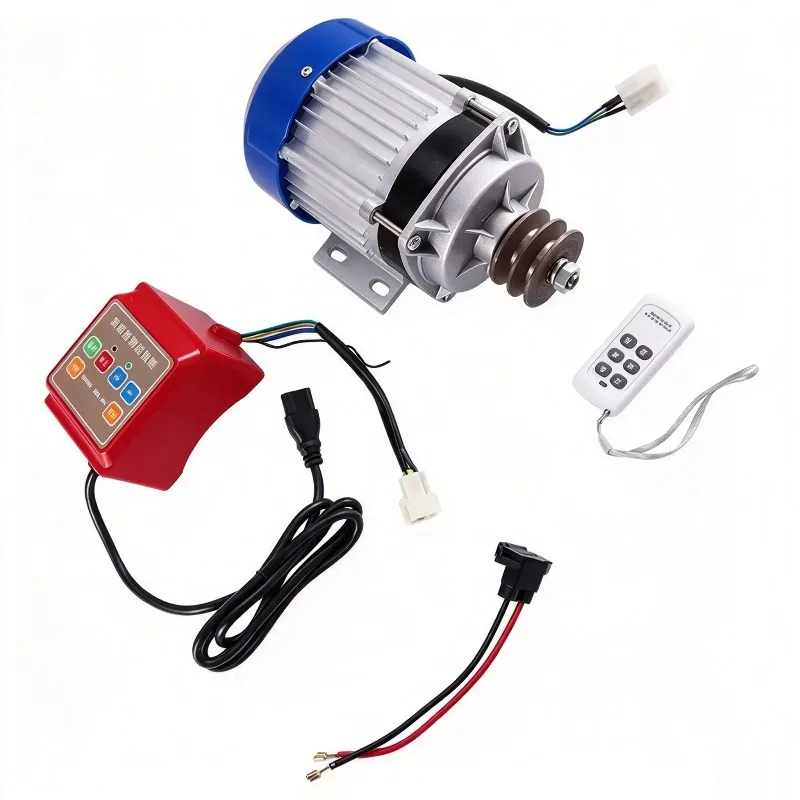 Motor Converter Kit 24V 500W Brushless DC Motor Reverse Speed Reduction Belt Pulley For Electric Tricycle Rickshaws