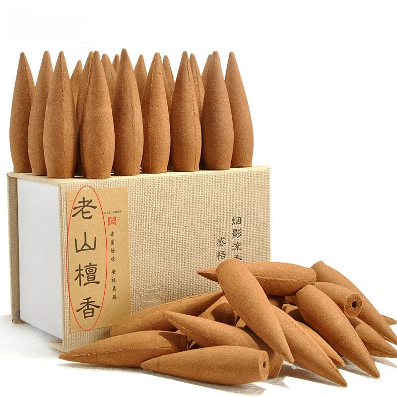 Y Thuja Oversized 22/25pcs Backflow Incense Cones + Incense Burner 30M Sandalwood Cone Incense Censer Scents for Home