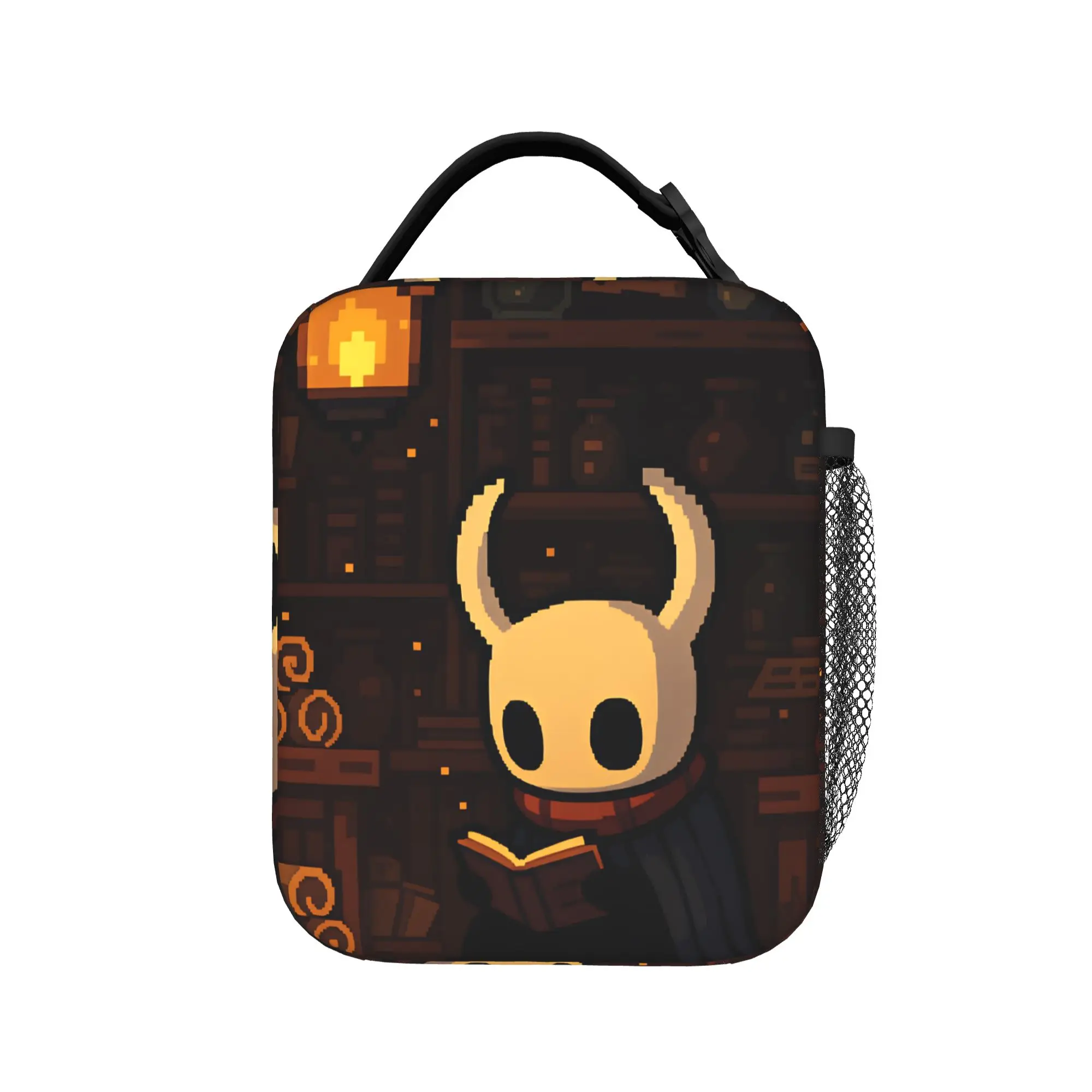 Hollow Knights Lunch Bag  Travel Lunch Box For Unisex Casual Graphic Design Tote Food Bags Oxford Portable Cooler Bag