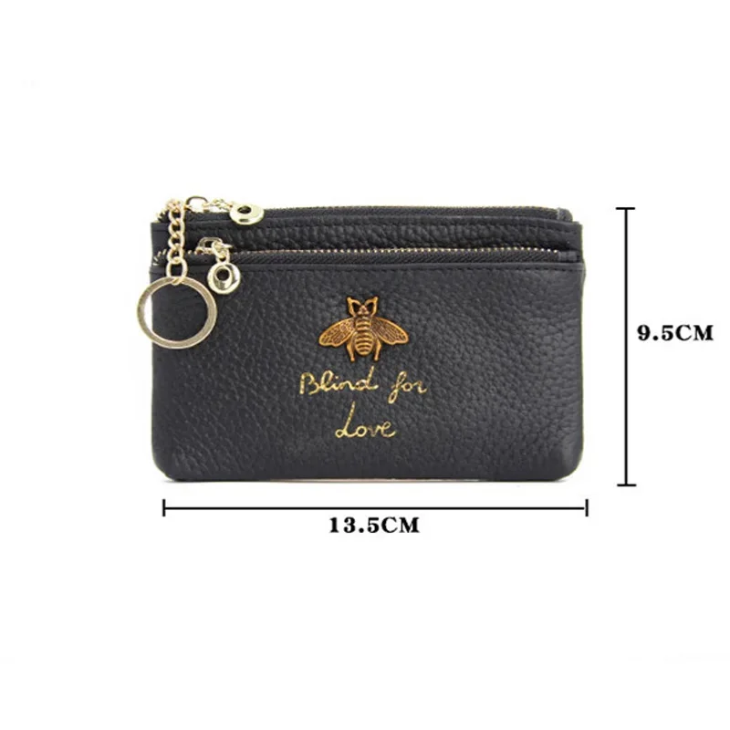 CICICUFF Brand Genuine Leather Coin Purse Women Mini Change Purses Kids Coin Pocket Wallets Key Chain Holder Zipper Pouch New