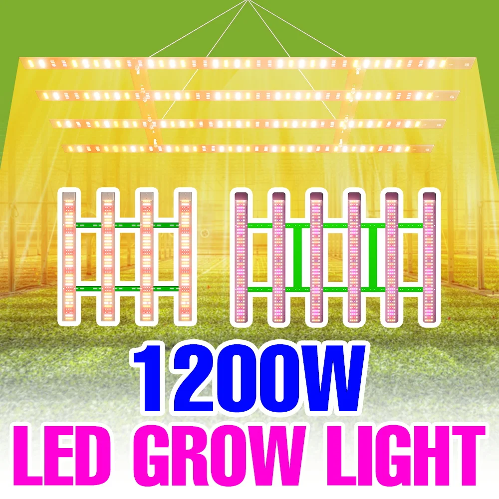 

1200W LED Plant Grow Lamp Full Spectrum 100-277V Hydroponic Fill Light Indoor Greenhouse Tent Vegs Succulent Seeds Planting Box