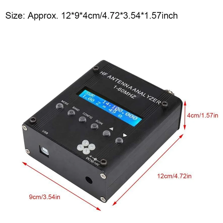 B03C-Antenna Analyzer,Bluetooth Digital Shortwave Antenna Analyzer MR300 Output 2.0V Pp Typical Adjustable Meter Tester