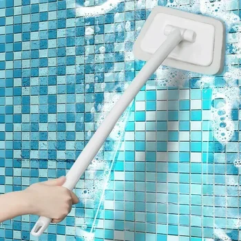 Bürste mit langem Griff und abnehmbarem Kopf, langlebige Reinigungsbürste, multifunktionaler Reinigungsschwamm für Dusche, Badewanne, Fliesenwäscher