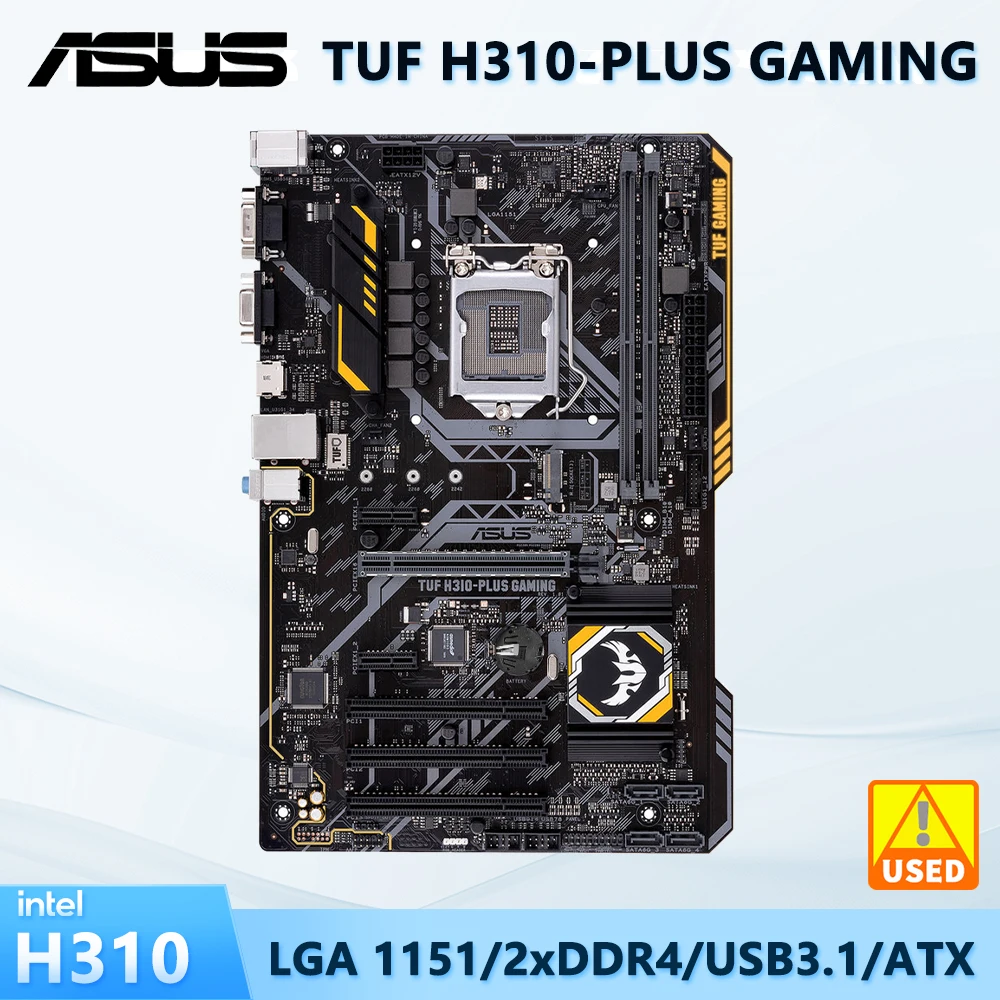 ASUS TUF H310-PLUS GAMING LGA 1151Intel H310 DDR4 32G support Core i3-8100 9100F 9300 9700 8400 9400 9600 ATX